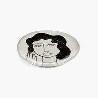 Serax La Mère Medium Round Plate Off-White and Black by Marie Michielssen