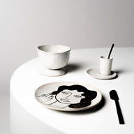 Serax La Mère Medium Round Plate Off-White and Black by Marie Michielssen