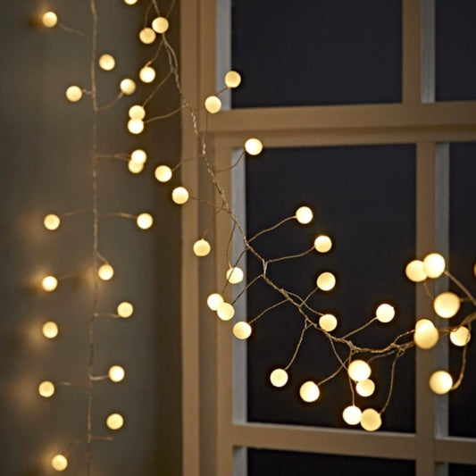 Snowberry White LED String Lights Mains Powered 3 Metres in Length by Lightstyle