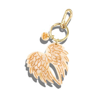Solar Eclipse Hand-Painted Angel Wings Bag Charm and Keychain