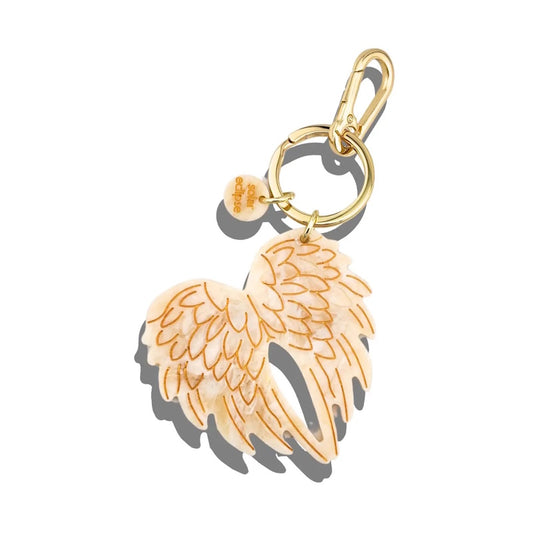 Solar Eclipse Hand-Painted Angel Wings Bag Charm and Keychain