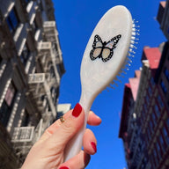 Solar Eclipse Hand-Painted Butterfly Acetate 2-1 Daily Hair Brush