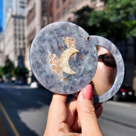 Solar Eclipse Hand-Painted Celestial Moon Compact Mirror
