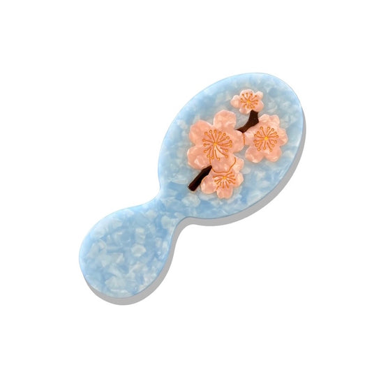 Solar Eclipse Hand-Painted Cherry Blossom Acetate Handbag Hero Hair Brush
