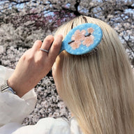 Solar Eclipse Hand-Painted Cherry Blossom Acetate Handbag Hero Hair Brush