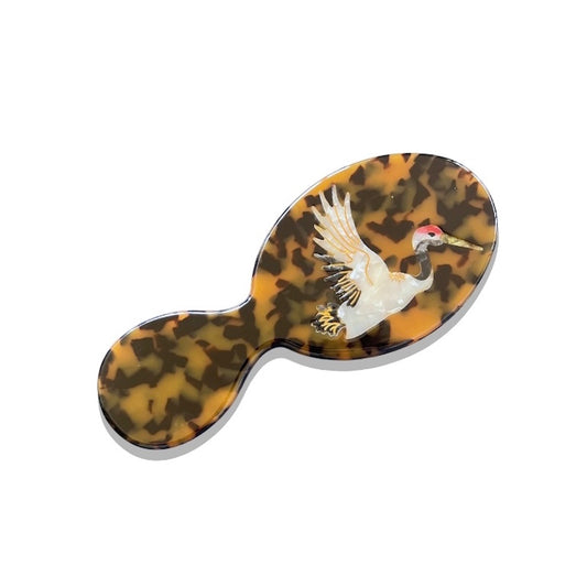 Solar Eclipse Hand-Painted Crane Acetate Handbag Hero Hair Brush