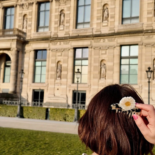 Solar Eclipse Hand-Painted Daisy Pocket Hair Comb