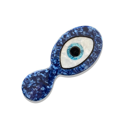 Solar Eclipse Hand-Painted Evil Eye Acetate Handbag Hero Hair Brush