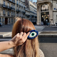 Solar Eclipse Hand-Painted Evil Eye Acetate Handbag Hero Hair Brush