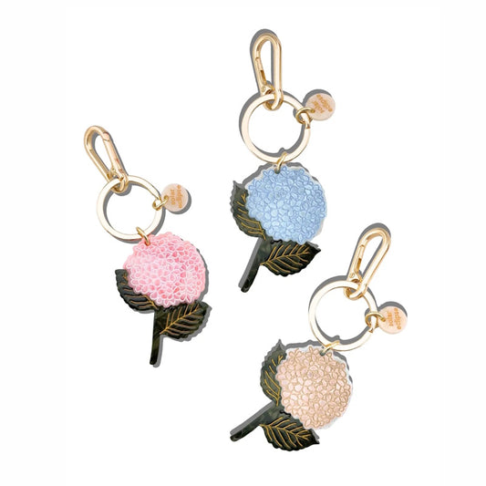 Solar Eclipse Hand-Painted Hydrangea Bag Charms and Keychains