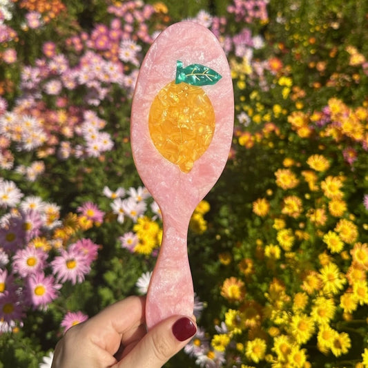 Solar Eclipse Hand-Painted Lemon Amazing Acetate 2-1 Daily Hair Brush
