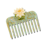 Solar Eclipse Hand-Painted Lotus Pocket Hair Comb