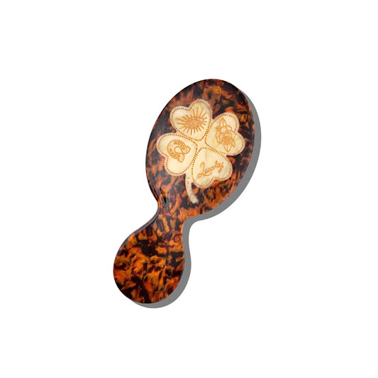 Solar Eclipse Hand-Painted Lucky Clover Acetate Handbag Hero Hair Brush
