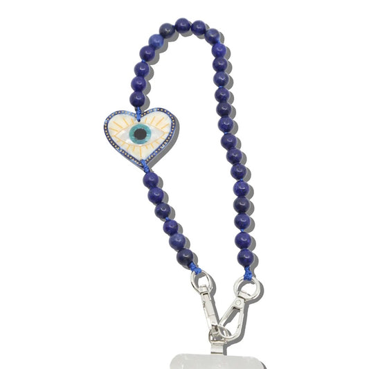 Solar Eclipse Hand-Painted Lucky Eye Gemstone Bracelet Phone Chain