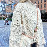 Solar Eclipse Hand-Painted Pink Rose Gemstone Crossbody Phone Chain