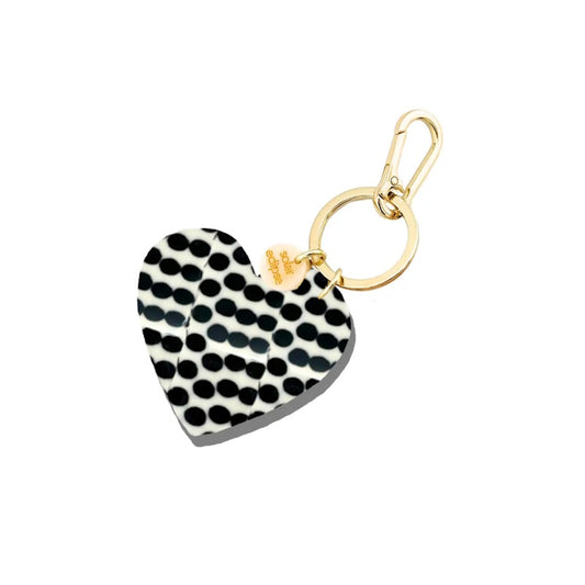 Solar Eclipse Hand-Painted Polka Dot Bag Charm and Keychain