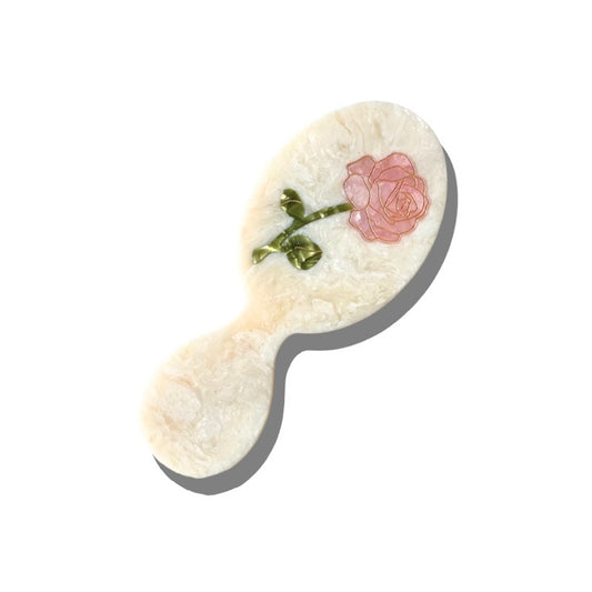 Solar Eclipse Hand-Painted Spring Rose Acetate Handbag Hero Hair Brush