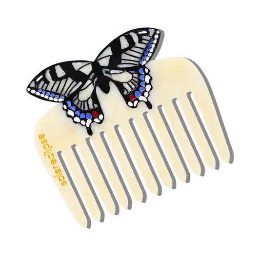 Solar Eclipse Hand-Painted Swallowtail Pocket Hair Comb