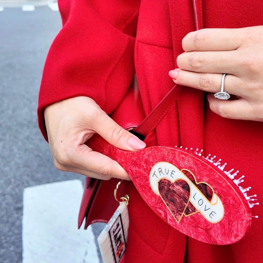 Solar Eclipse Hand-Painted True Love Amazing Acetate 2-1 Daily Hair Brush