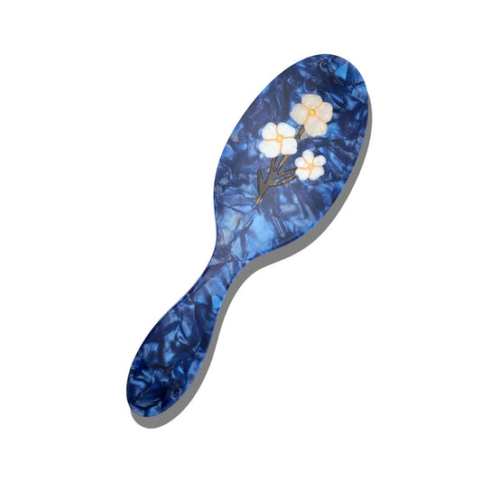 Solar Eclipse Hand-Painted Vintage Flowers Great Acetate 2-1 Daily Hair Brush