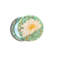 Solar Eclipse Hand-Painted Waterlily Compact Mirror