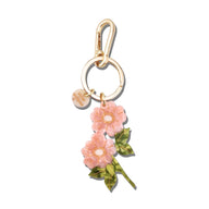 Solar Eclipse Hand-Painted Wild Roses Bag Charm and Keychain