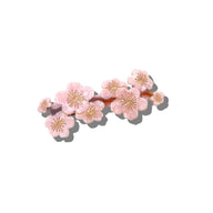 Solar Eclipse Hand Painted Acetate Cherry Blossom French Barrette Hair Clip in Pink