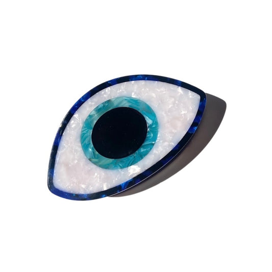 Solar Eclipse Hand Painted Evil Eye Claw Hair Clip