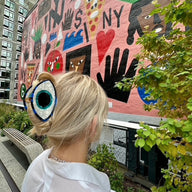 Solar Eclipse Hand Painted Evil Eye Claw Hair Clip