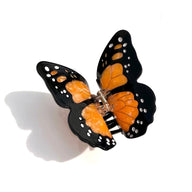 Solar Eclipse Hand Painted Orange Monarch Butterfly Claw Hair Clip
