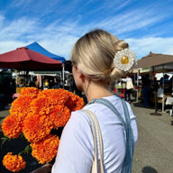 Solar Eclipse Hand Painted April Birth Flower Claw Hair Clip