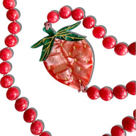 Solar Eclipse Hand-Painted Strawberry Gemstone Bracelet Phone Chain