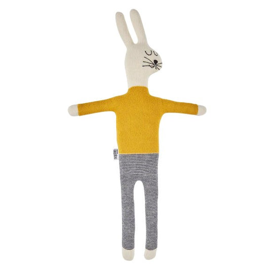 Rabbit Cotton Knit Soft Toy / Citrus and Ivory by Sophie Home