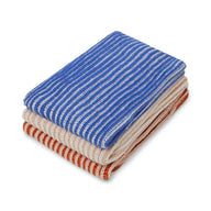 Sophie Home Reusable Ribbed Cotton Knit Dishcloths Set of 3 Cobalt 28 x 28cm