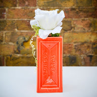 London Brick Ceramic Vase in orange height 20cm by Stolen Form