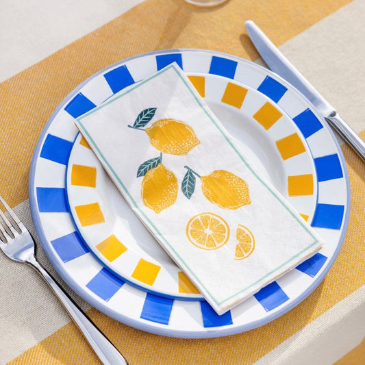 Lemon Long Lunch Paper Napkins (Pack of 16)