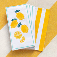 Lemon Long Lunch Paper Napkins (Pack of 16)
