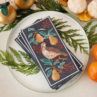 Partridge & Pear Long Lunch Paper Napkins (Pack of 16)