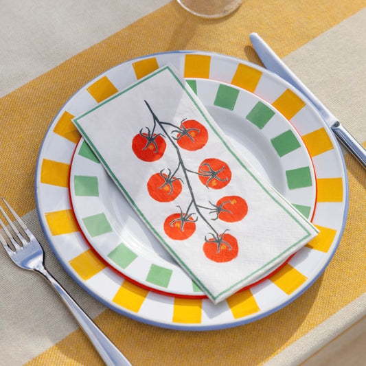Tomato Long Lunch Paper Napkins (Pack of 16)