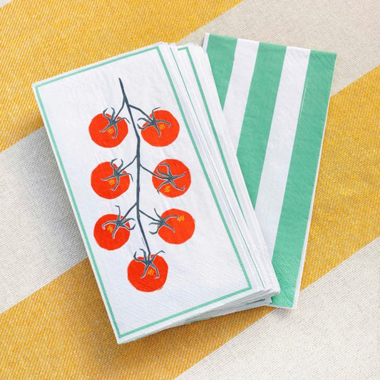 Tomato Long Lunch Paper Napkins (Pack of 16)