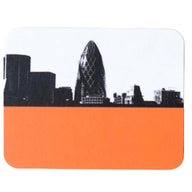 The Art Rooms Cityscape Coaster Gherkin in orange and black