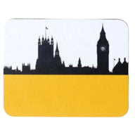 The Art Rooms Cityscape Coaster House of Parliament in yellow and black