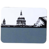 The Art Rooms Cityscape Coaster St Paul's and Millennium Bridge in grey and black