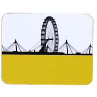 The Art Rooms Cityscape Coaster London Eye in olive green and black