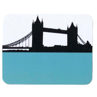 The Art Rooms Cityscape Coaster Tower Bridge in turquoise and black