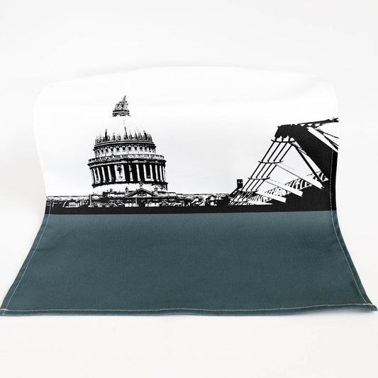 The Art Rooms Cotton Tea Towel / St Paul's and Millennium Bridge