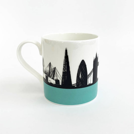 The Art Rooms Bone China Mug / Skyline - Turquoise