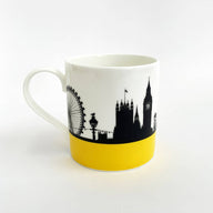 The Art Rooms Bone China Mug Skyline Yellow