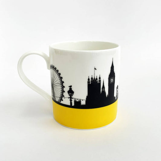 The Art Rooms Bone China Mug / Skyline - Yellow