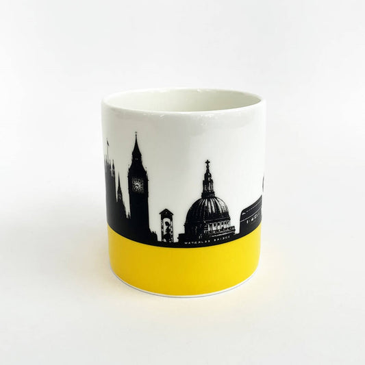 The Art Rooms Bone China Mug Skyline Yellow